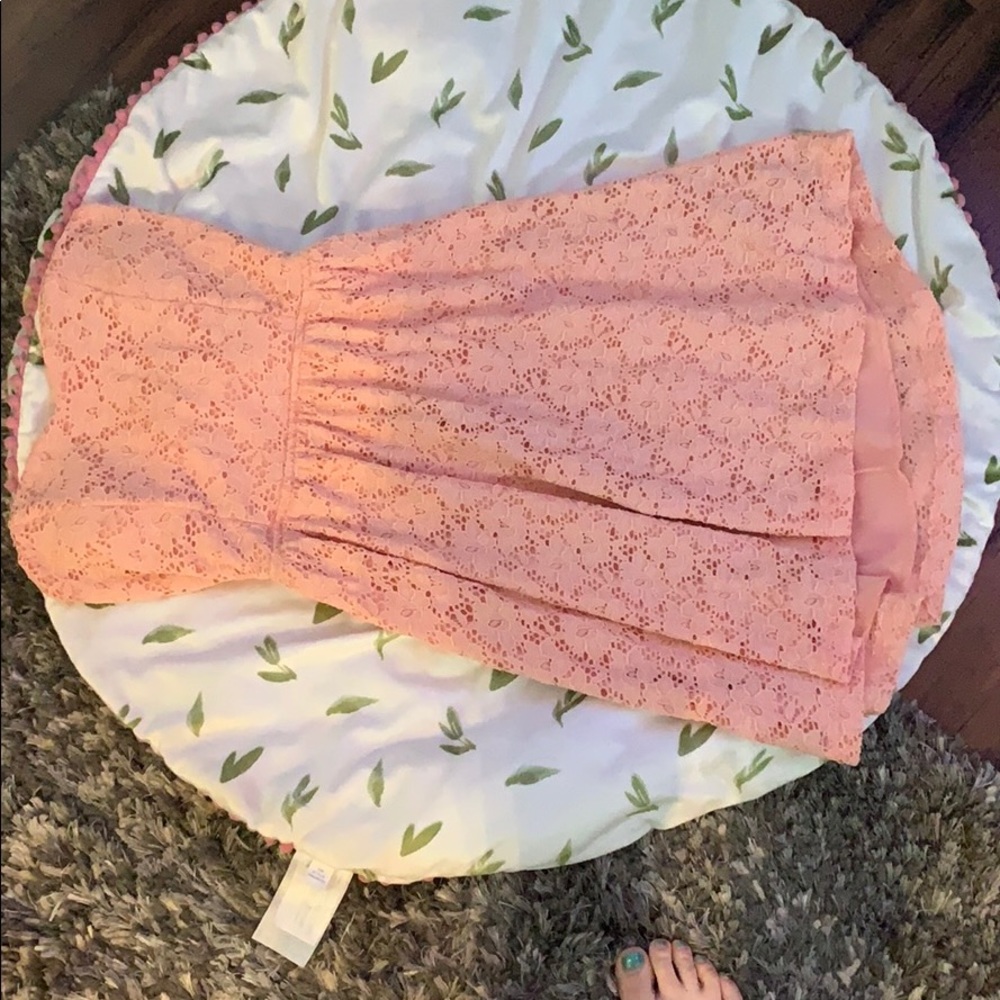 Pink strapless dress